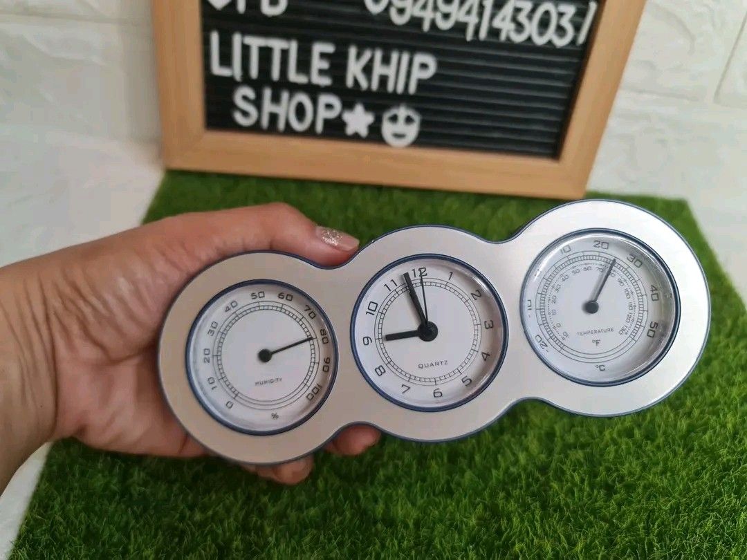 Quartz barometer , alarm clock and thermometer table (Category: Clocks) located in Bacoor. Submitted by LittleKhipShop (Listing ID 1315693750, Image 3). Description: 💕Quartz barometer , alarm clock and thermometer table 🏷 Mine at 150 ©️ quartz , working ● COMMENT ON PRICE & DESCRIPTION ONLY. ●SCREENSHOT YOUR DIBS ITEM. FOR YOUR OWN REFERENCE ●Policy : Mine now pay tomorrow..