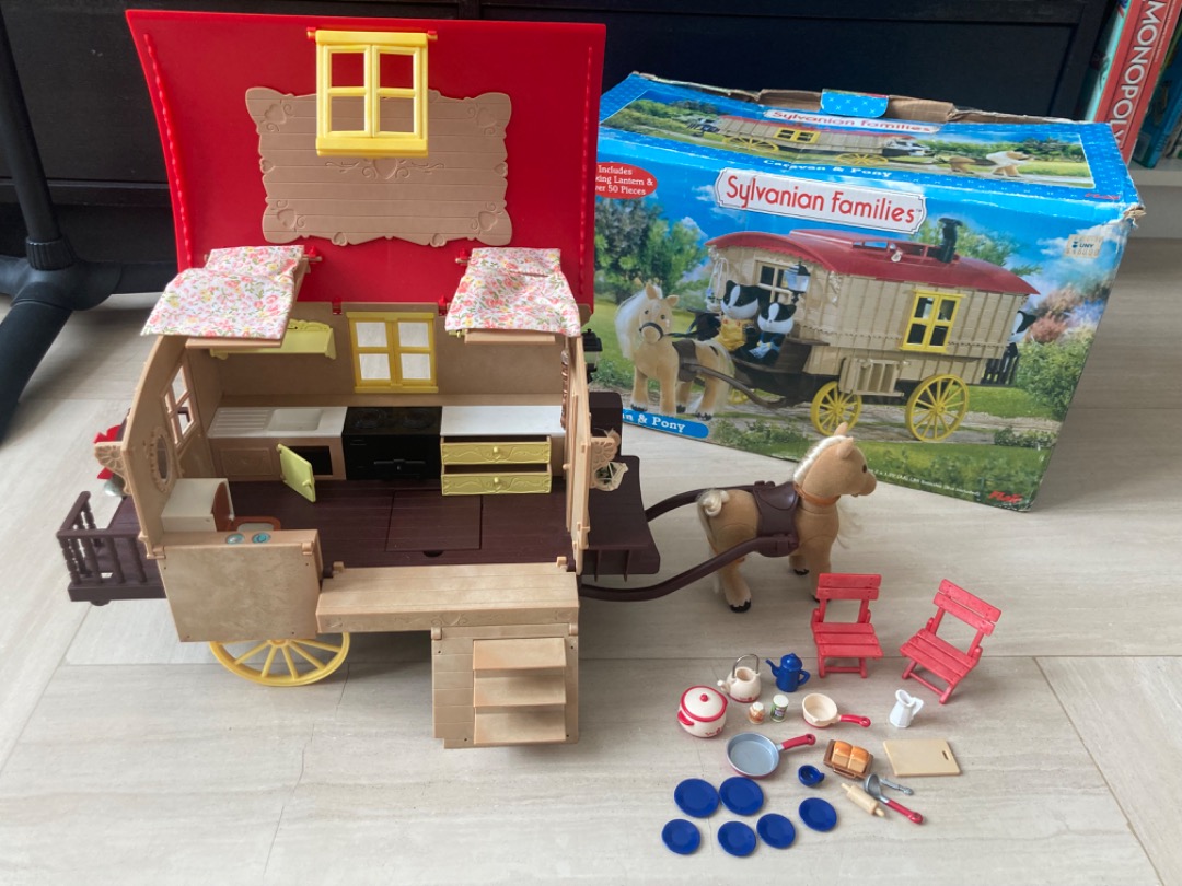 Rare vintage Sylvanian Families Caravan and Pony horse Hobbies Toys Toys Games on Carousell