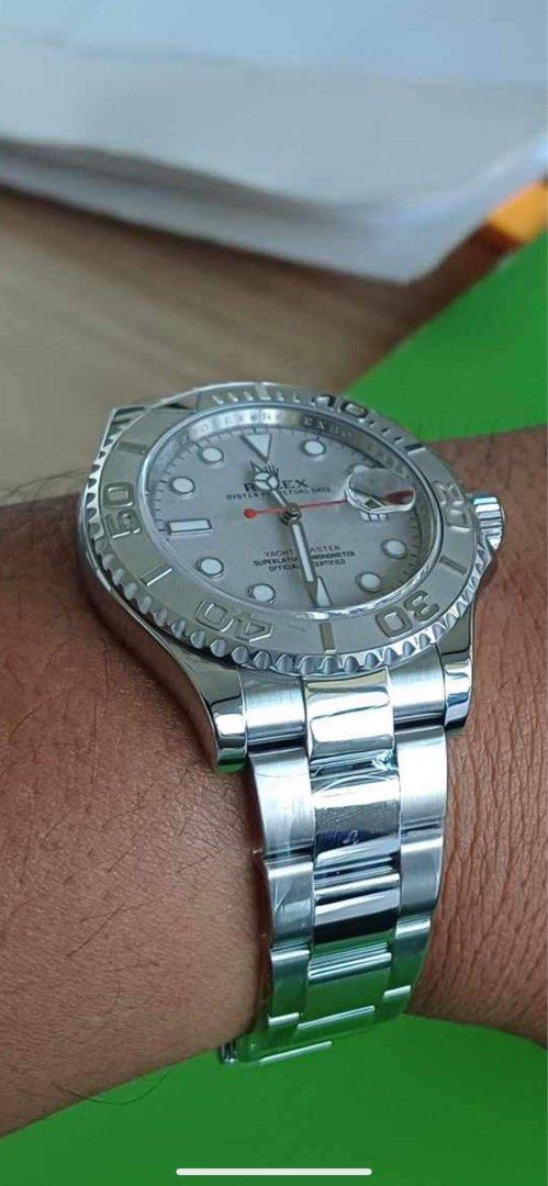 Rolex yatch master (Category: Luxury Watches) located in Cabanatuan. Submitted by albertgonzales27 (Listing ID 1315661663, Image 2). Description: RUSH SALE!!!! Rolex Yachtmaster 40mm Platinum Dial Rare 116622; most Platinum Dial are 16622 “6 Digit Reference” New Buckle and Blue Lume Last Year of Production: 2016 Package: Box, Manuals, Warranty Card, Hangtags Local AD .