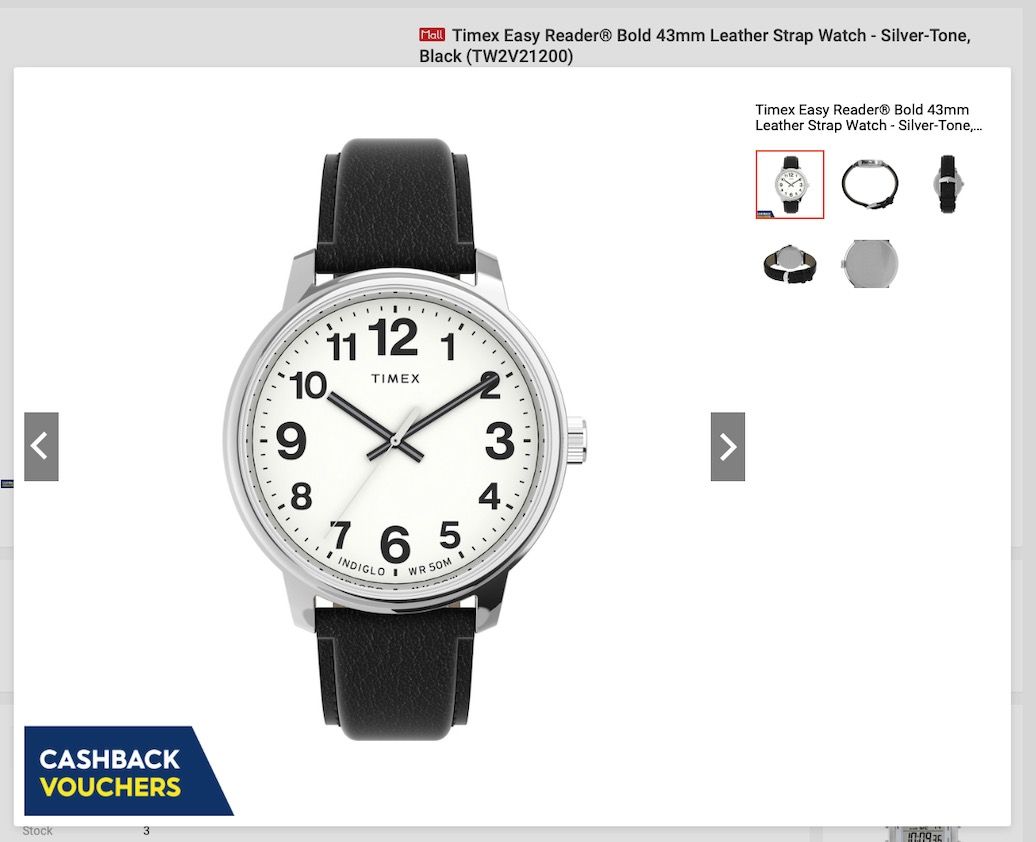 Timex Easy Reader (Category: Men's Watches) located in Singapore. Submitted by calmfalcon.ba3f8a (Listing ID 1315540067, Image 3). Description: I am a watch enthusiast, I recently bought a Timex Easy Reader Bold on Shoppee. I spotted another which I now want! Therefore, my policy is one in, one out as I have several watches. Please have a look at the date of the warranty. My loss, your gain..
