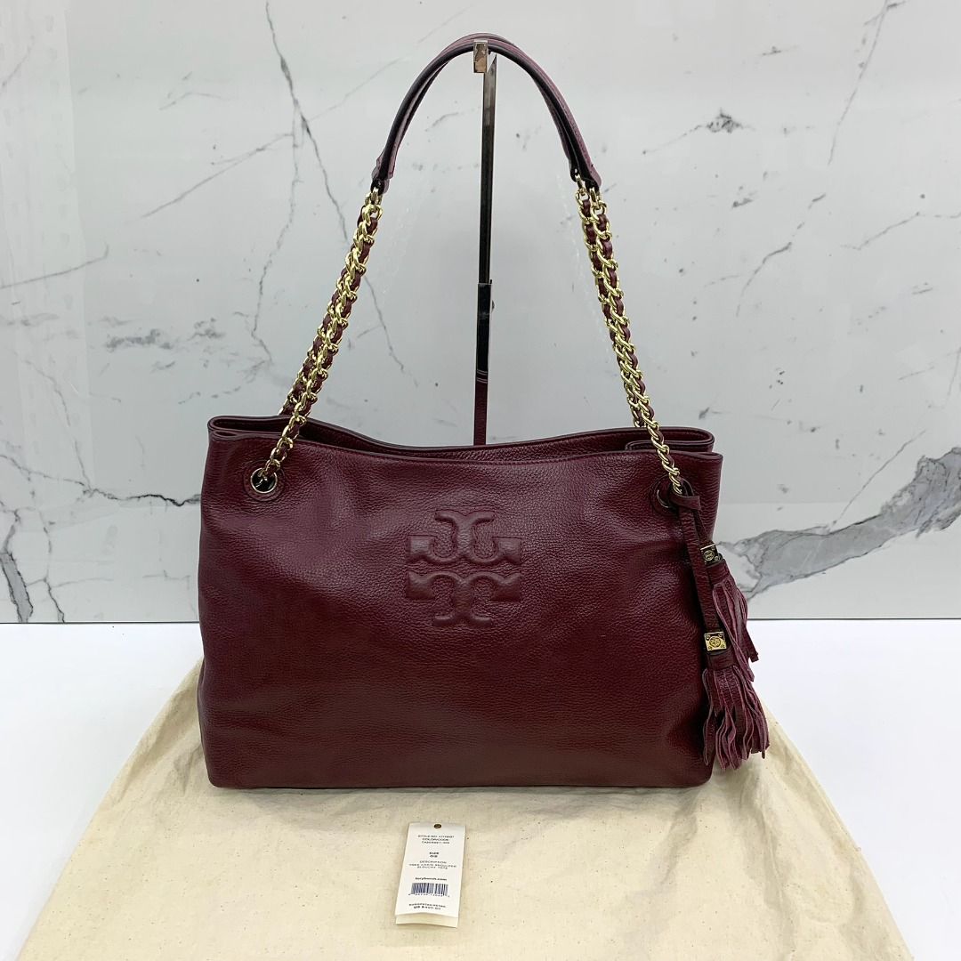 TORY BURCH MAROON CHAIN SHOULDER BAG 247034264 HM