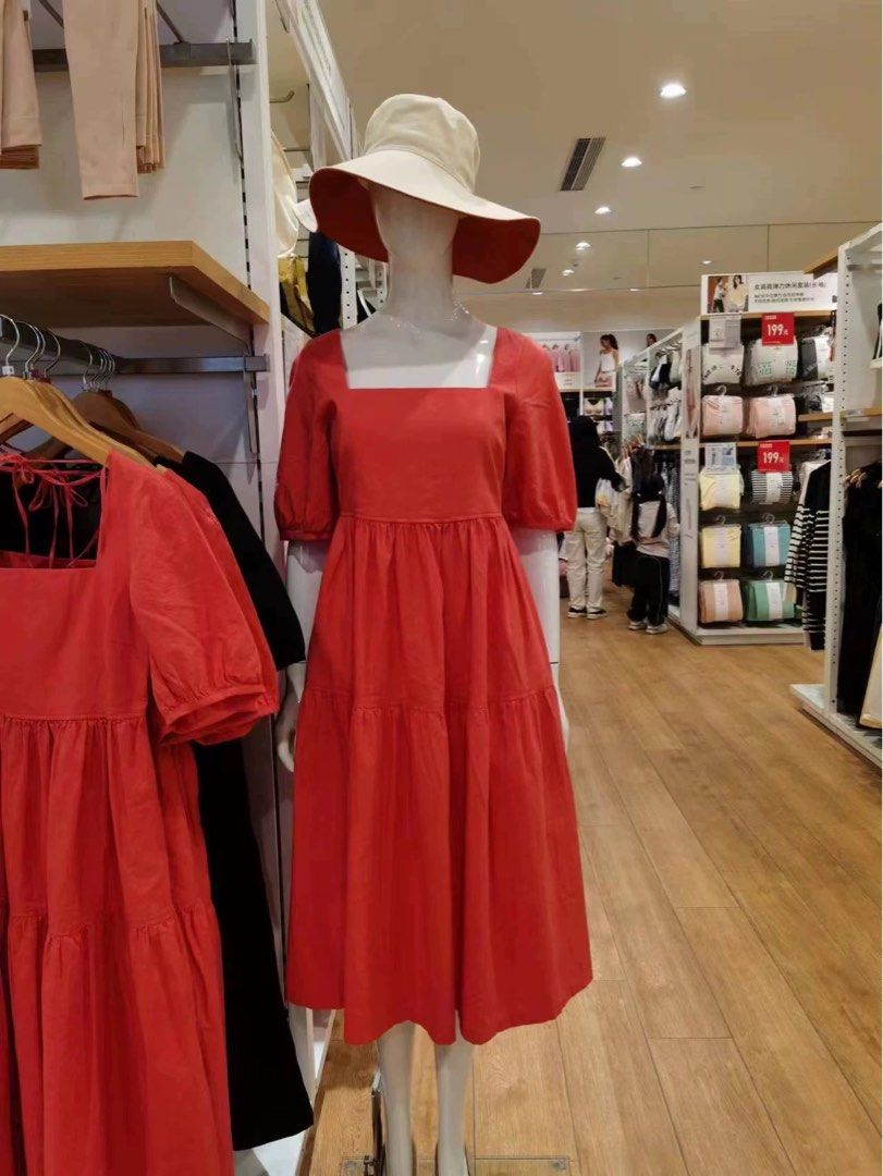 Uniqlo red dress clearance
