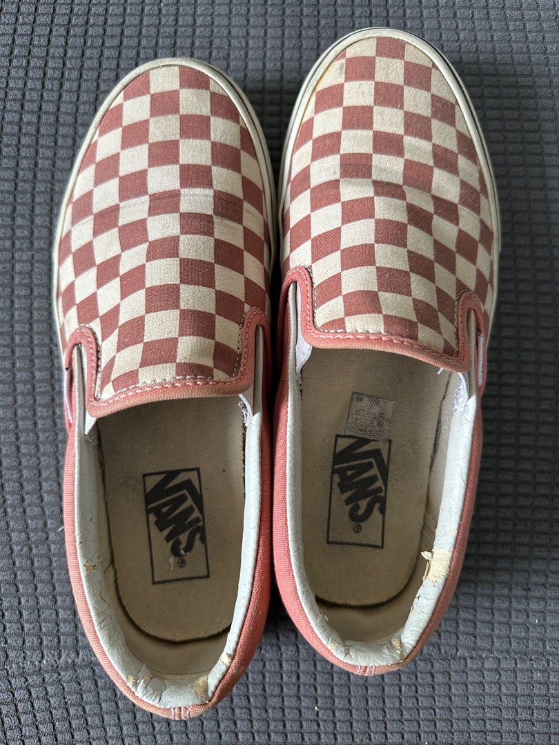 Vans Slipped On checkered pink rose pink Women s Fashion Footwear Sneakers on Carousell