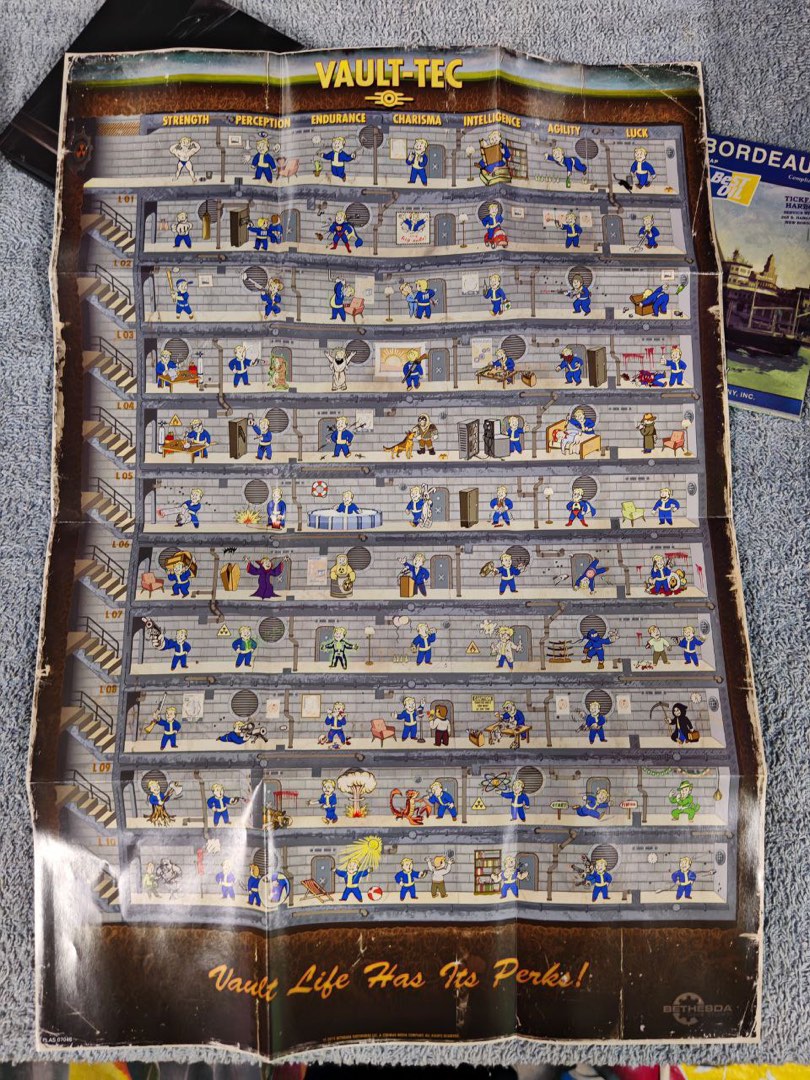 Video game map collection item [ fallout 4, wither 3, mafia 3], Video