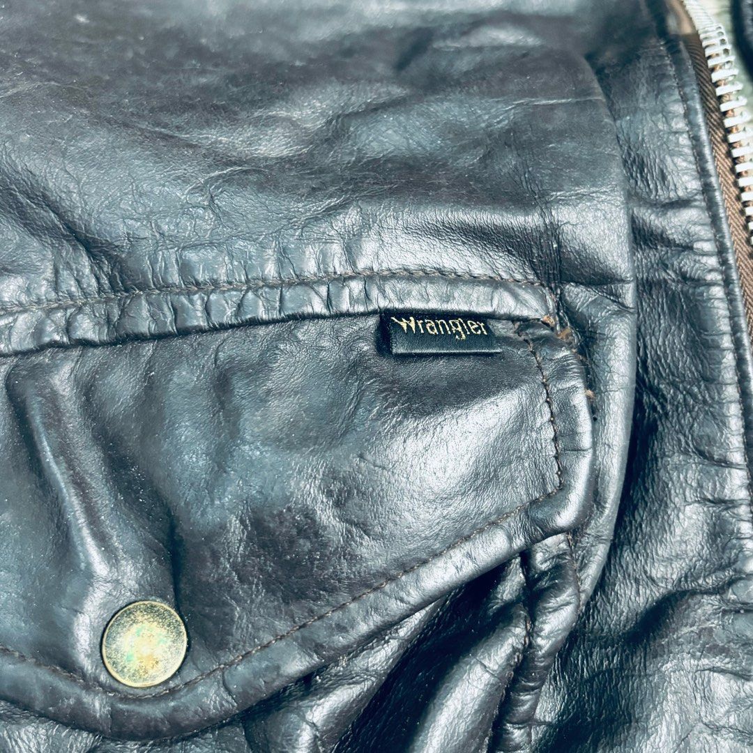 Vintage Wrangler Leather G-1 Flight Jacket, Men's Fashion