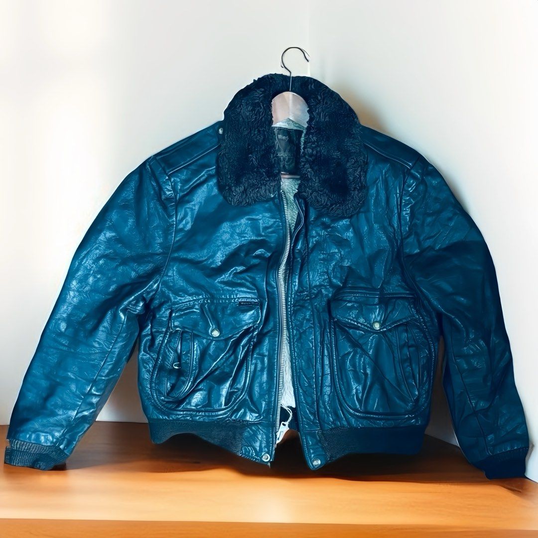 Vintage Wrangler Leather G-1 Flight Jacket, Men's Fashion