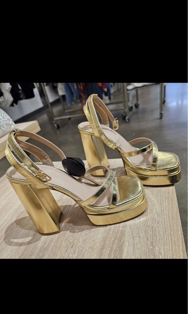 Windsor gold strap heels Women s Fashion Footwear Heels on Carousell