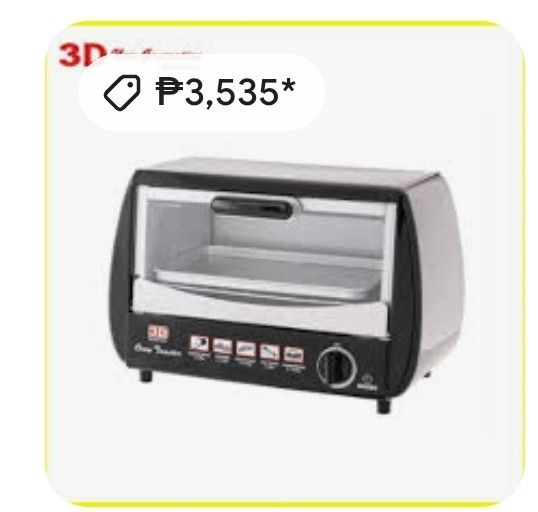 3D brand Oven Toaster 7 Liters (Category: Ovens & Toasters) located in Quezon City. Submitted by gicasworld (Listing ID 1315731244, Image 1). Description: .