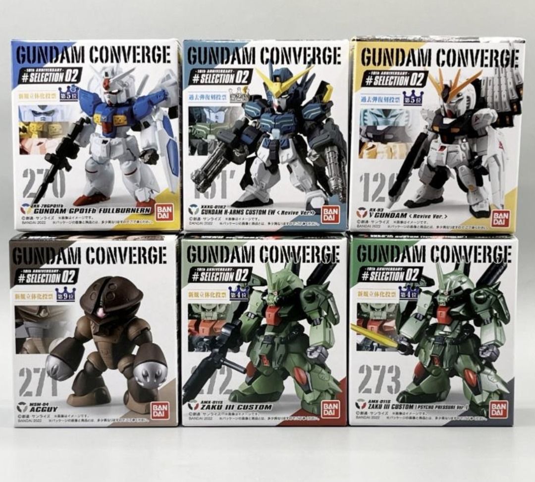全新 日版 FW Converge Gundam 10th Anniversary Selection 02 高達 10 週年 part 全6種