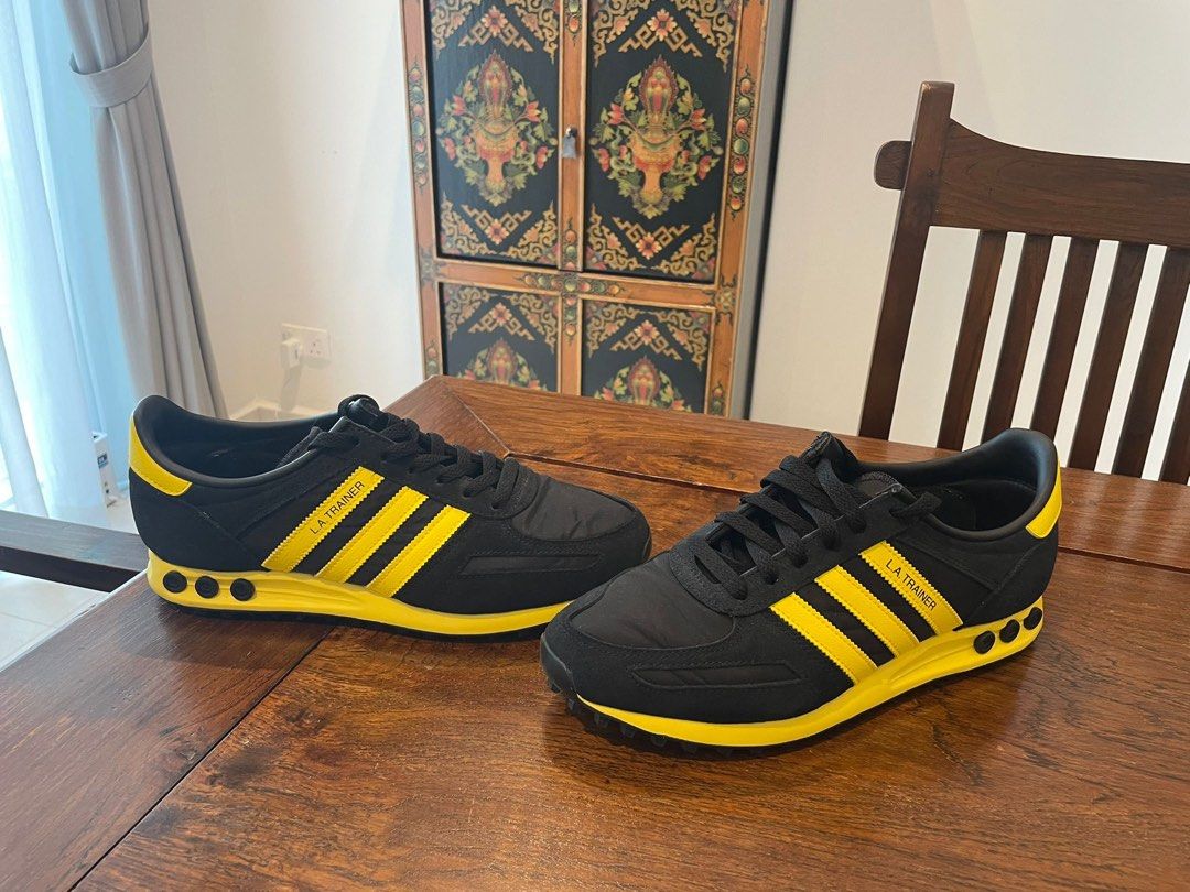 Adidas LA Trainers Black Yellow