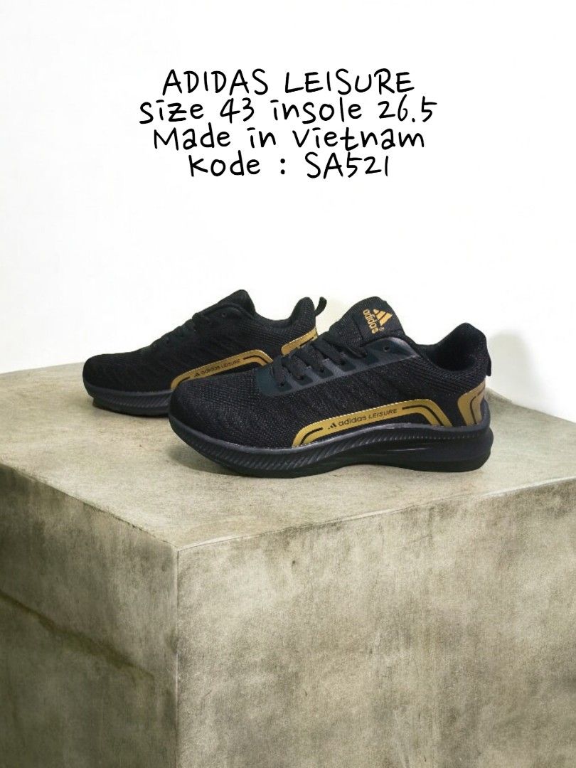 ADIDAS LEISURE RUNNING BLACK GOLD SEPTU OLAH RAGA CASUAL FOR MEN'S