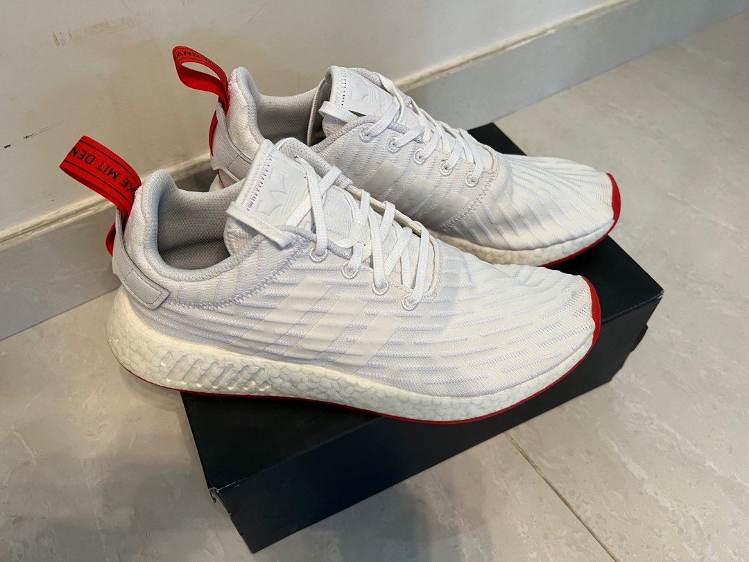 Adidas nmd r2 white hot sale