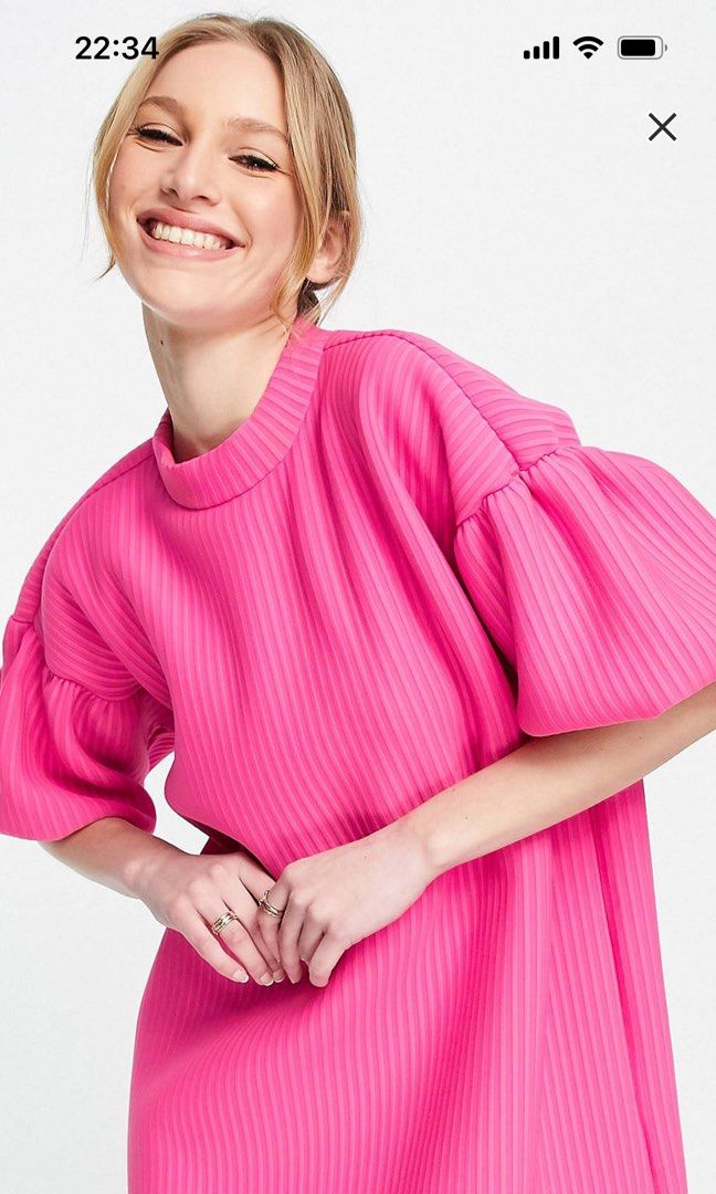 asos pink sweater dress ASOS | Dresses | Wednesdays Girl High Neck Ribbed Sweater Dress In Pink