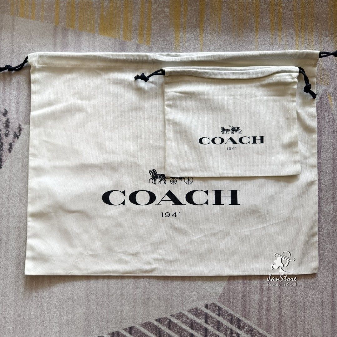 Authentic Coach White Cotton Dustbag