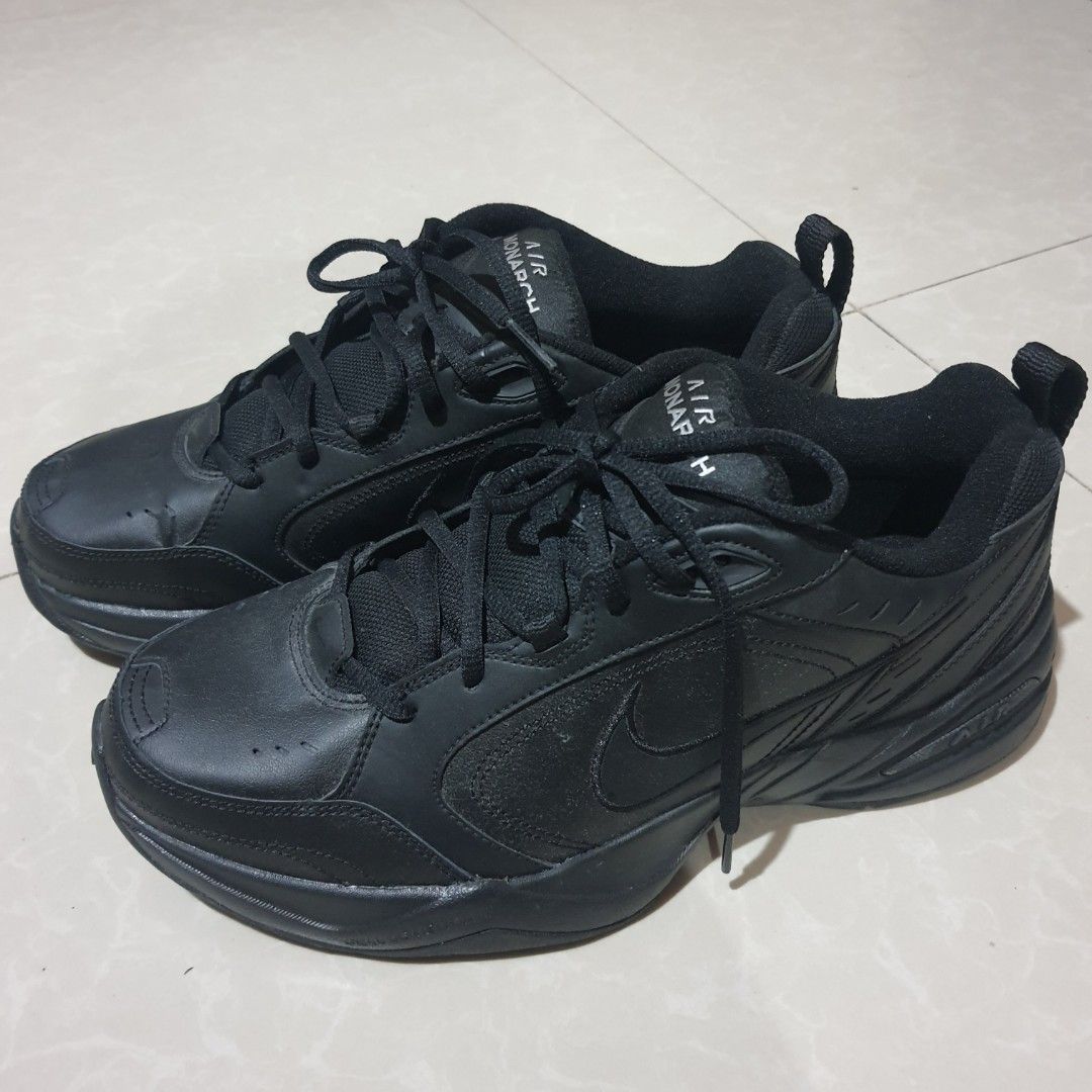 Authentic Nike Air Monarch IV Triple Black (Category: Casual Shoes) located in Manila. Submitted by bartt1 (Listing ID 1315845101, Image 2). Description: Authentic Pair: US 10.5 Bought two colorways white and black but only used the white (Style choice i guess). •Only wore thrice to fit, including before purchase, but never used outside. •Fits Small, perfect for size 10. •No sole sep, crease, issues. •Always had on the shoe tree while on display.
