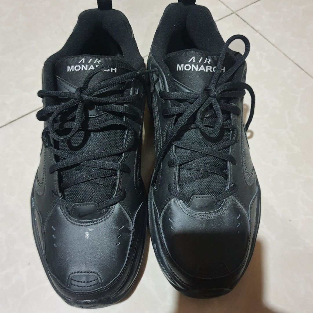 Authentic Nike Air Monarch IV Triple Black (Category: Casual Shoes) located in Manila. Submitted by bartt1 (Listing ID 1315845101, Image 1). Description: Authentic Pair: US 10.5 Bought two colorways white and black but only used the white (Style choice i guess). •Only wore thrice to fit, including before purchase, but never used outside. •Fits Small, perfect for size 10. •No sole sep, crease, issues. •Always had on the shoe tree while on display.