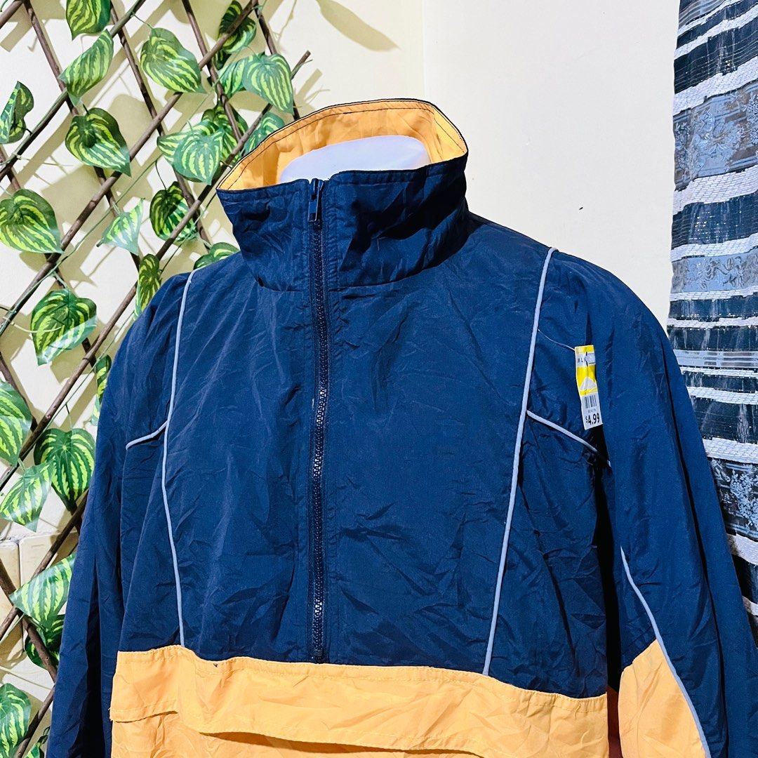 BILL BLASS MENSWEAR WINDBREAKER WEATHERPROOF JACKET VINTAGE HALFZIP TWO TONE BLACK YELLOW XL 28.5x27 Men s Fashion Coats Jackets and Outerwear on Carousell