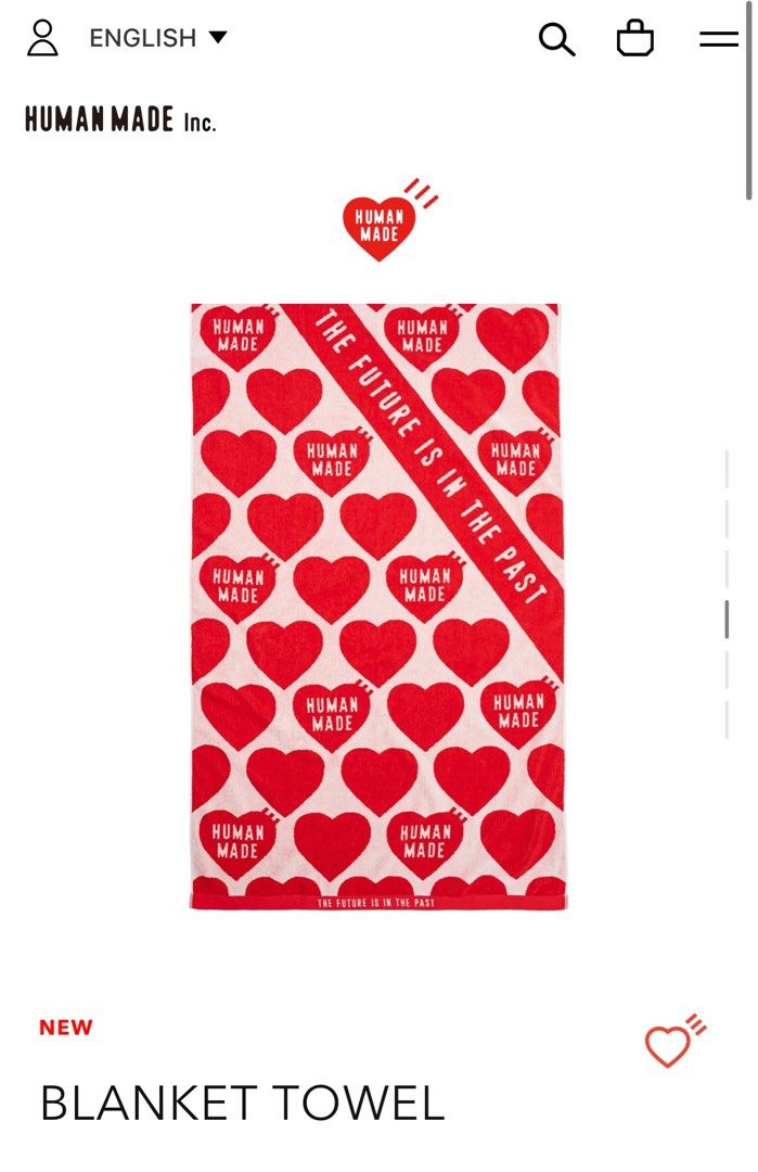 HUMAN MADE BLANKET HEART RED Giant Heart Blanket (or Rug) : 3