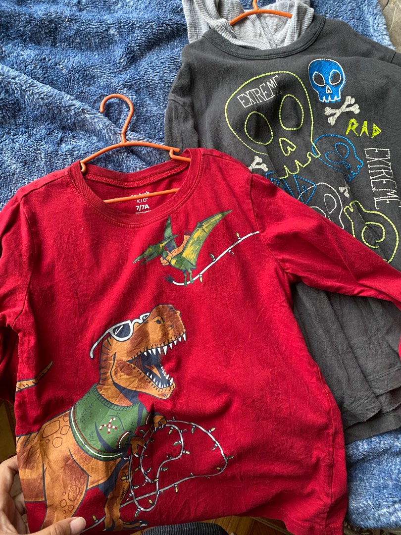 Carters Dinosaur Hoodie Bundle longsleeve for kids boys 7 years old Babies Kids Babies Kids Fashion on Carousell