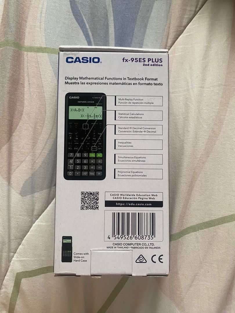 Casio fx-95ES PLUS 2nd Edition Calculator (Category: Office & Business Technology) located in Cebu City. Submitted by smooooth16 (Listing ID 1315780773, Image 2). Description: brand new unopened has authenticity check sticker shipping c/o buyer dm me for more questions! :) .