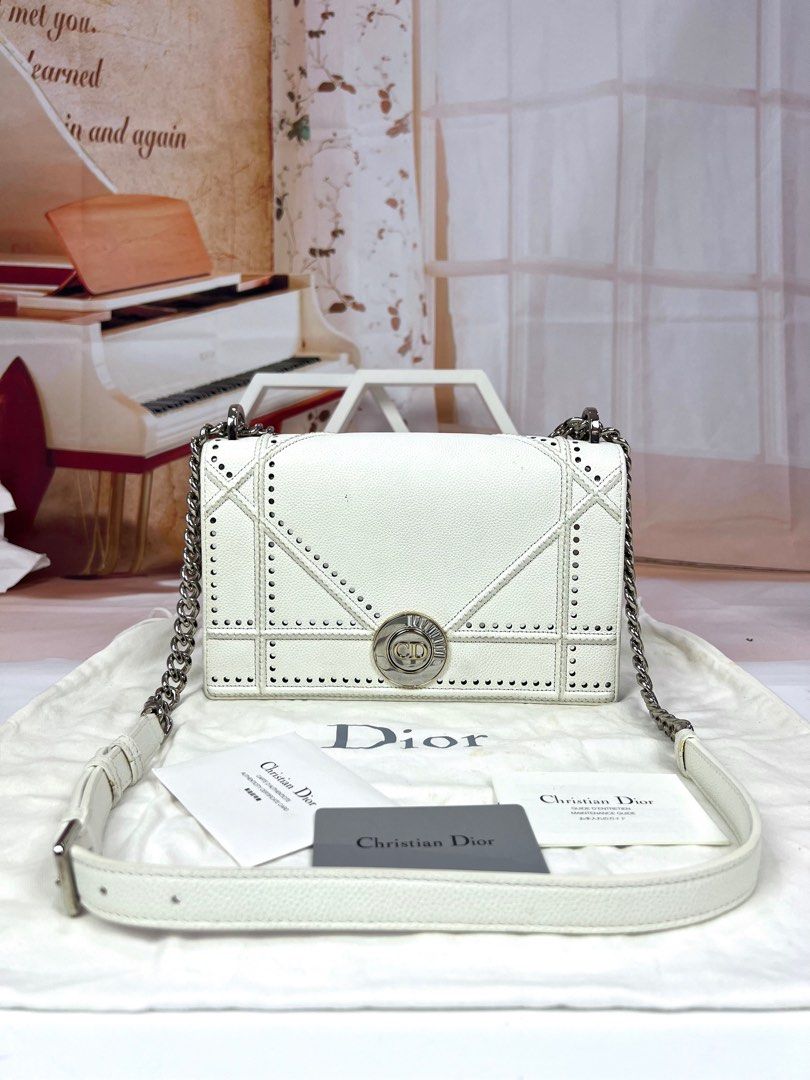 CHRISTIAN DIOR Diorama Medium Broken White Leather Shoulder Bag Luxury Bags Wallets on Carousell