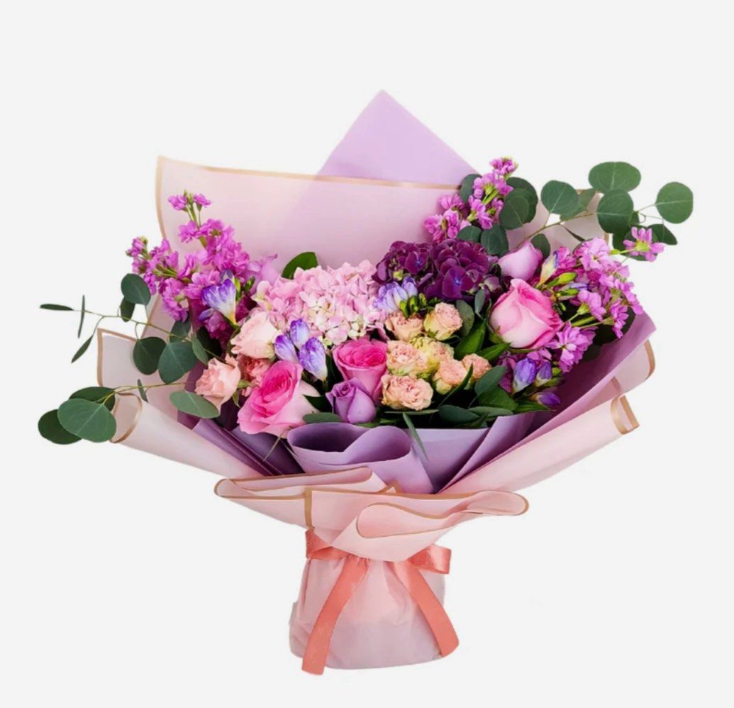 きょん太様　purple pink tropical Bouquet　造花ブーケ きょん太様purple pink tropical Bouquet造花ブーケ