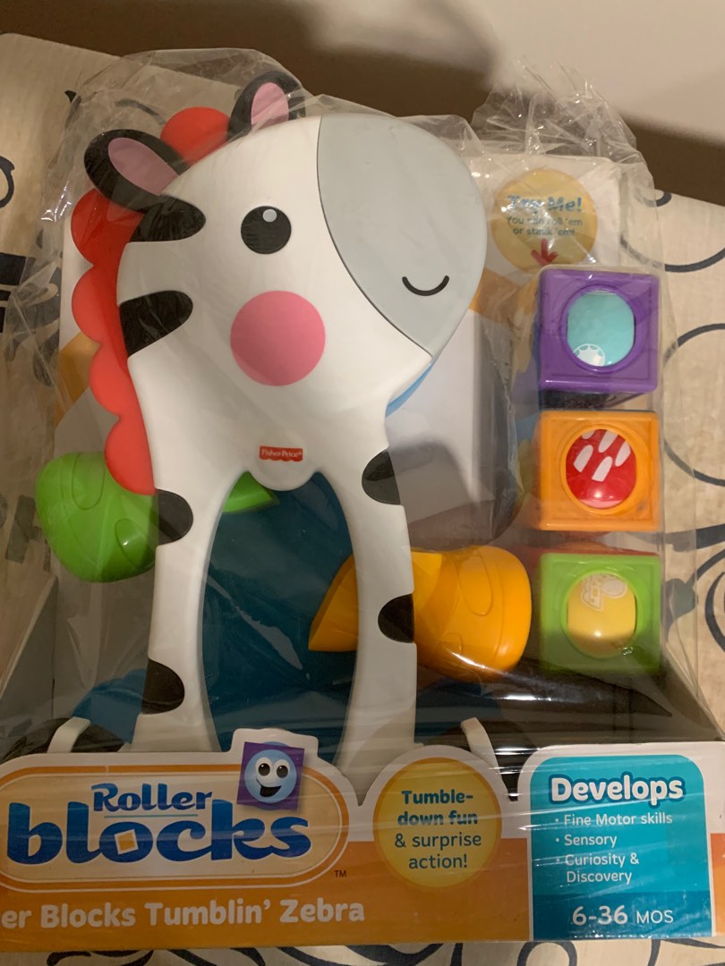 Fisher Price Roller Blocks Tumblin Zebra Babies Kids Infant Playtime on Carousell