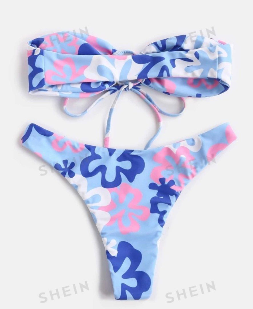 Floral print bandeau bikini (Category: Bikinis & Swimsuits) located in Mandaluyong City. Submitted by cocooo_ (Listing ID 1315822406, Image 2). Description: Used once.
