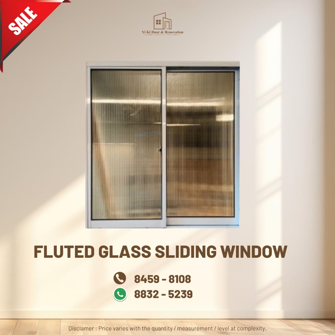 Fluted Glass Sliding Window, Furniture & Home Living, Bathroom ...