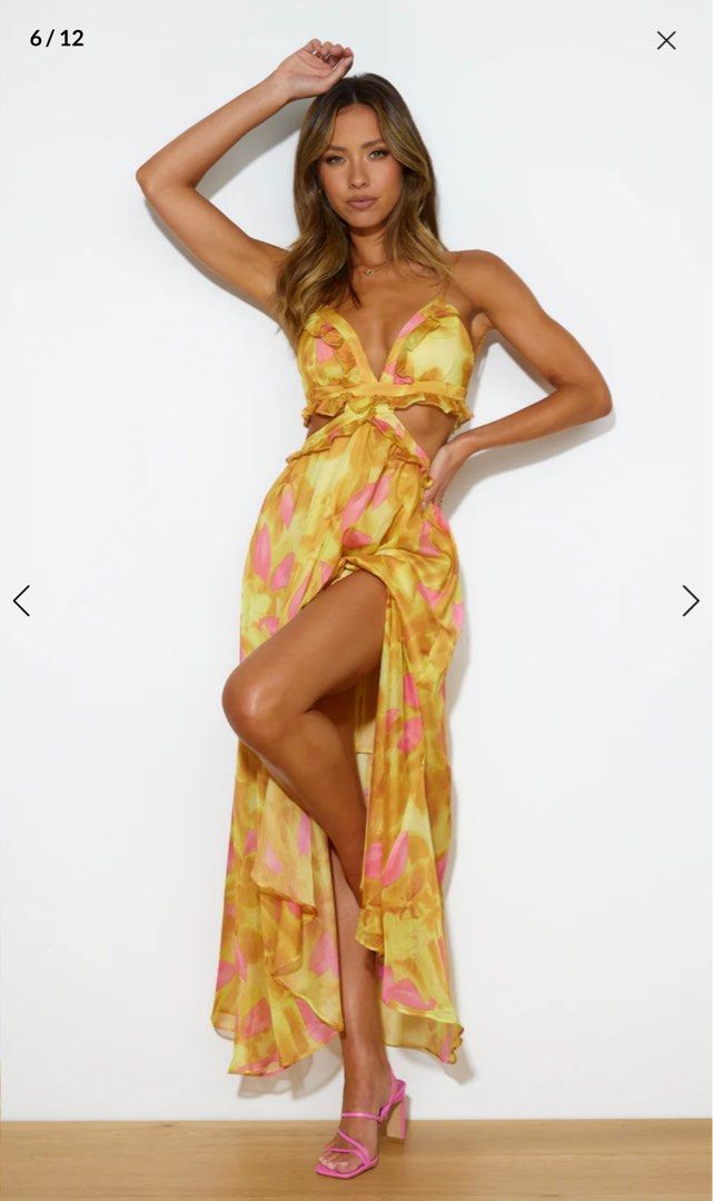 strapless open back dress Cut Out V-Neck Orange Side Slit Mermaid Long Party Dress – FancyVestido main image 0