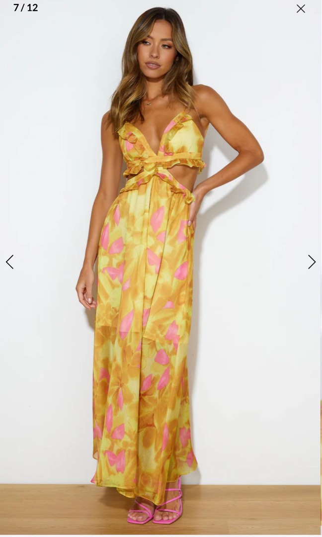 Hello Molly Maxi Dress (Yellow), Women's Fashion, Dresses Sets