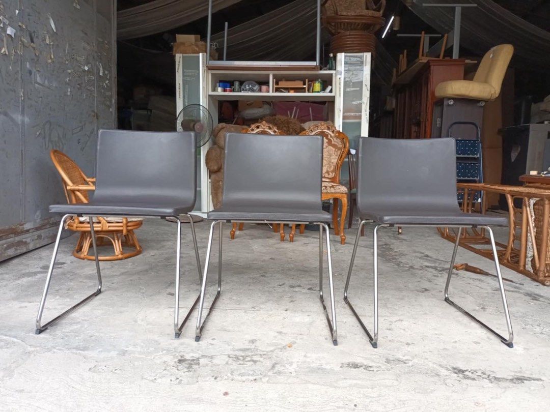 IKEA Bernard stackable chairs (Category: Chairs) located in Quezon City. Submitted by matetdevis13 (Listing ID 1315732295, Image 1). Description: Ikea Bernhard Stackable Chairs Price: 3,700 for 3 L18 x W16 x H18.5/31 Metal frame Leather In good condition Code akc 375.