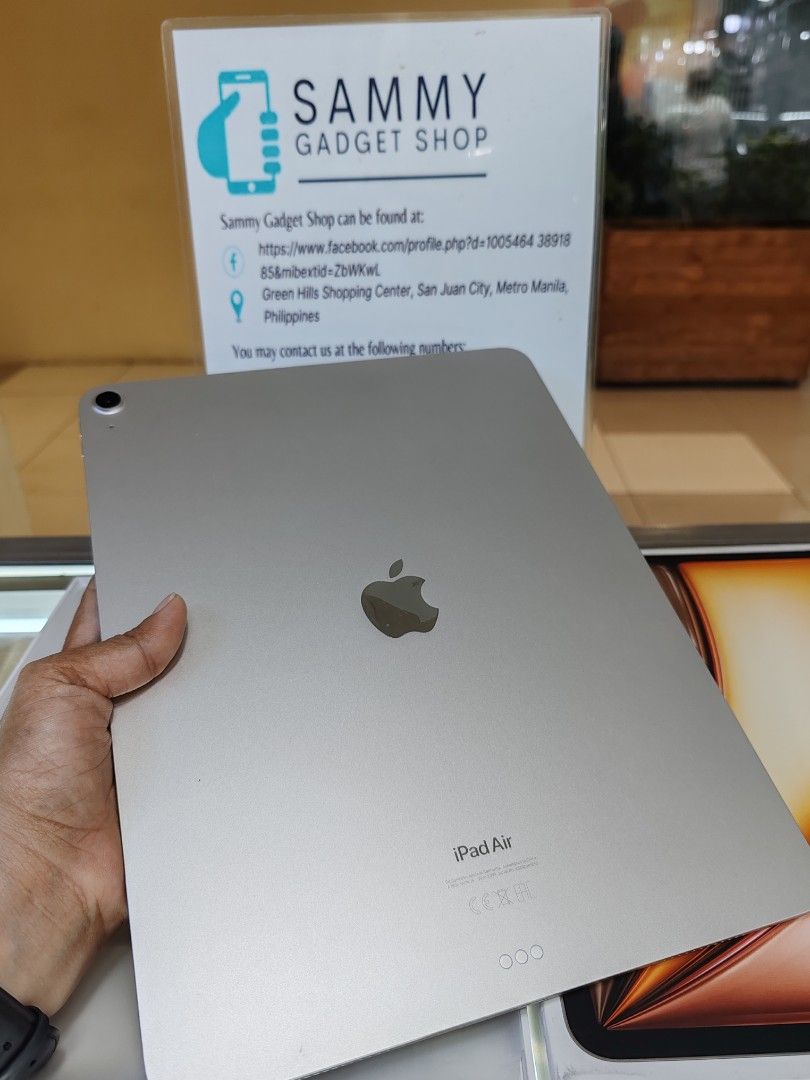 Ipad Air 6 "13 Wifi 128 (Category: iPad) located in San Juan City. Submitted by ronalynac40976 (Listing ID 1315738726, Image 3). Description: Ipad Air 6 "13 Wifi 128 sligthly use under warranty w/box, usb pick store in greenhills shopping center/ COD in metro Manila (Plus SF) ✅We accept swap/trade in ✅We accept credit card/ggives+% ✅dm or call for fast transaction 📞09279500069/09425544556 ✅store located @ 2ndfloor centermall building/Aquarium ar