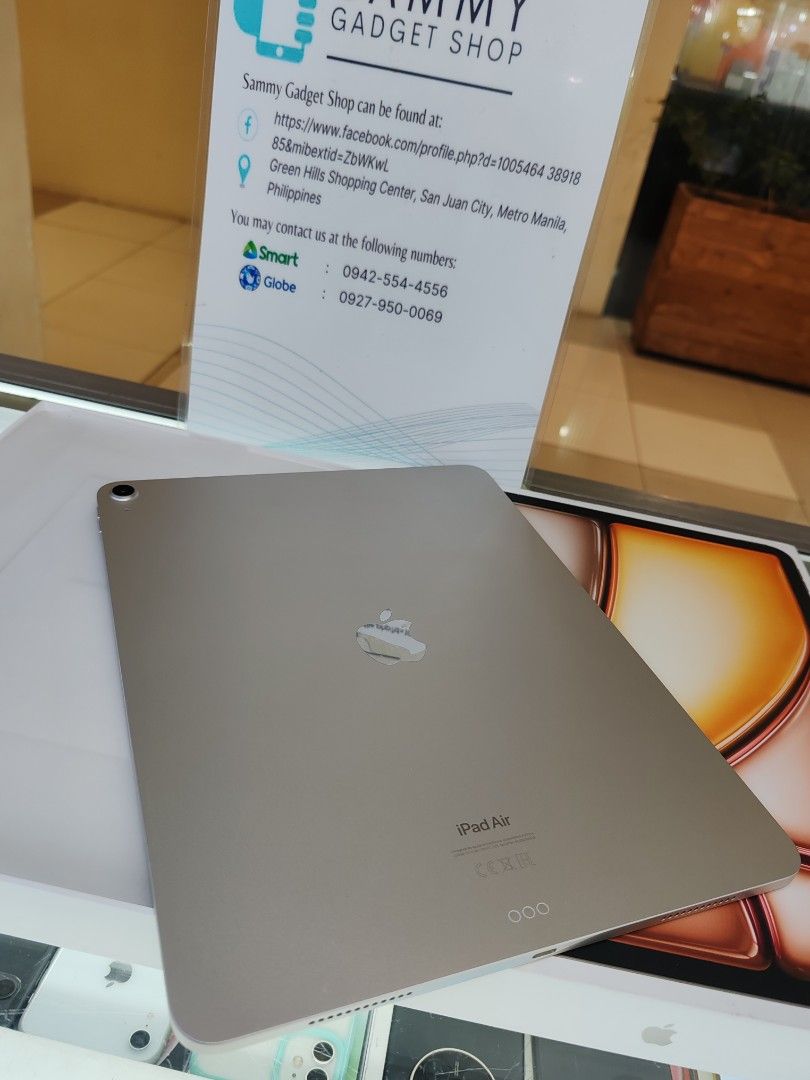Ipad Air 6 "13 Wifi 128 (Category: iPad) located in San Juan City. Submitted by ronalynac40976 (Listing ID 1315738726, Image 1). Description: Ipad Air 6 "13 Wifi 128 sligthly use under warranty w/box, usb pick store in greenhills shopping center/ COD in metro Manila (Plus SF) ✅We accept swap/trade in ✅We accept credit card/ggives+% ✅dm or call for fast transaction 📞09279500069/09425544556 ✅store located @ 2ndfloor centermall building/Aquarium ar