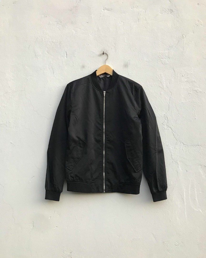 Jaket bomber ZARA MAN silver ZIPPER ORIGINAL second