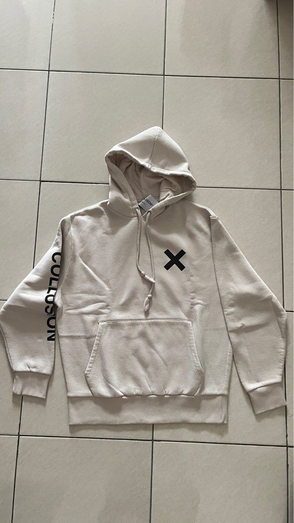 Jaket Hoodie Collusion Warna Beige Bahan Super Nyaman Fesyen Pria Pakaian Baju Luaran di Carousell