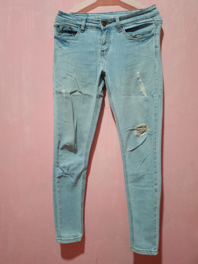 Jeans Light Blue Denim Ripped