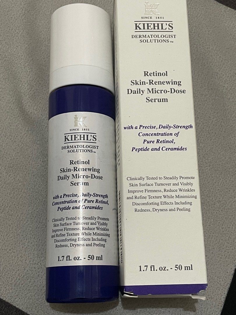 Kiehl's Retinol 50ml (Category: Face Care) located in Manila. Submitted by lnrslv (Listing ID 1315783419, Image 2). Description: - this is negotiable! - this is authentic, bought it from orange app last november 2023 - almost 80-85% full, I don't use it much - can do 3 gives (2000).