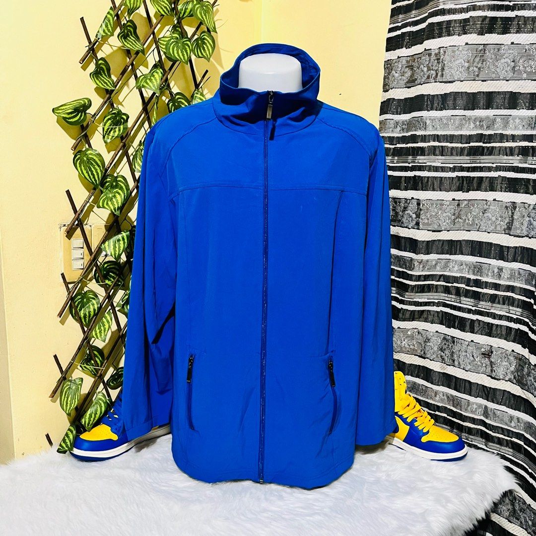 LIZ ME WINDBREAKER WEATHERPROOF SPANDEX ZIPPER SPORTS JACKET COAT VINTAGE WOMENS BLUE 2X 29x30