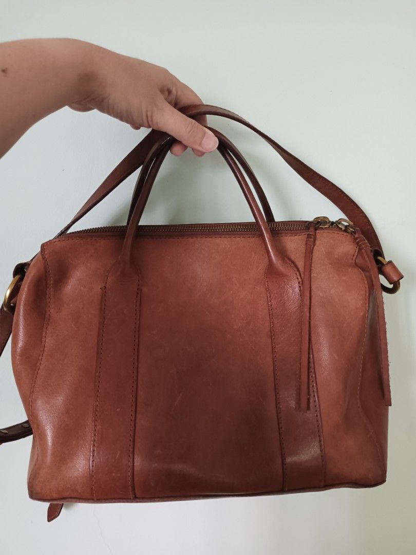 Madewell Prague Leather Satchel Luxury Bags Wallets on Carousell