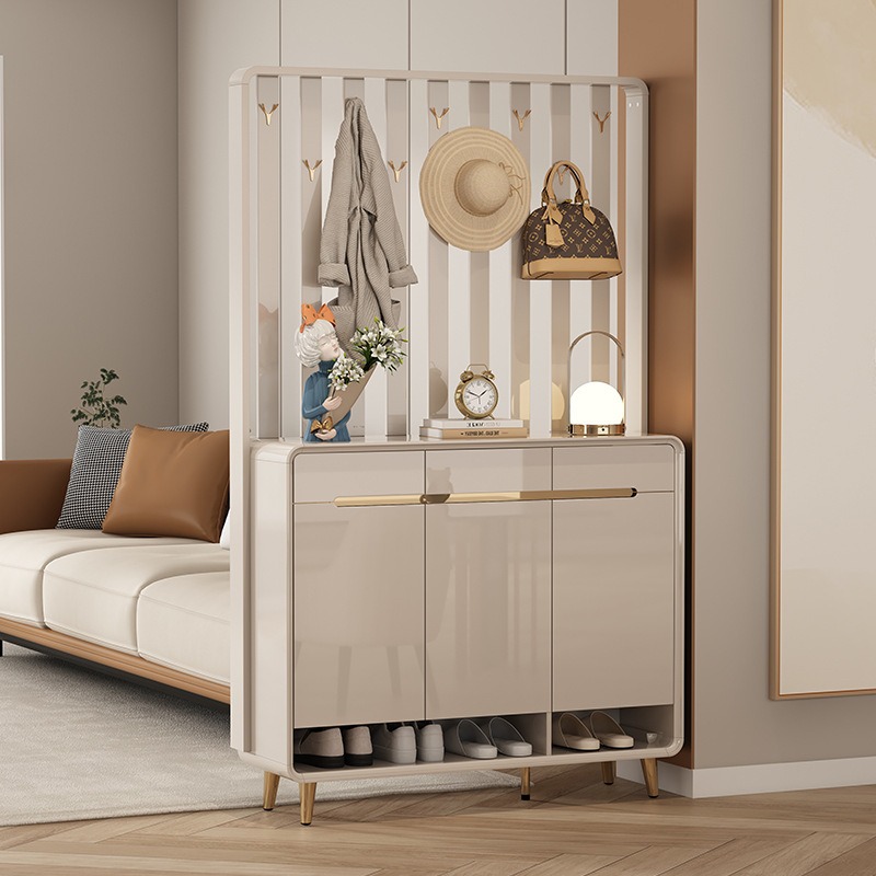 Modern simple cream style coat rack/Shoe cabinet/ Integrated door/The ...