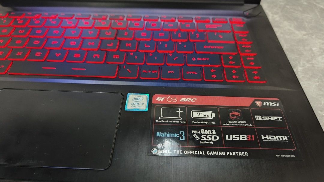 Gf63 8rc Dragon Center Gtx 1050 MSI GL63 Gaming Laptop PC 256GB