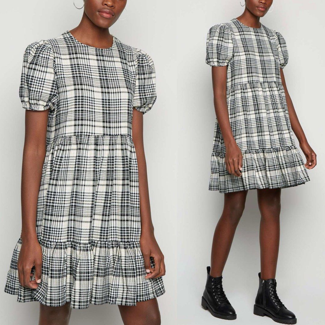 New look checkered dress clearance