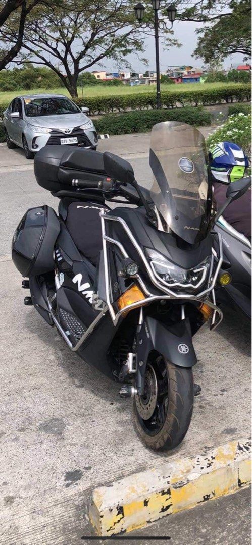 NMAX V1 side boxes and stainless crash guard (Category: Other Motorcycles Parts and Accessories) located in Quezon City. Submitted by shop_outlet (Listing ID 1315874050, Image 2). Description: For pickup Loc Bacoor Cavite Or Qc.