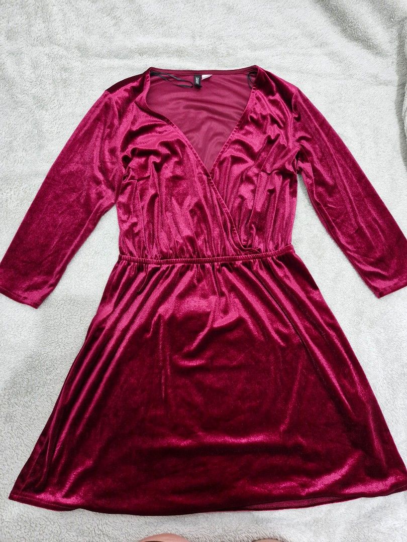 H&m pink velvet dress clearance