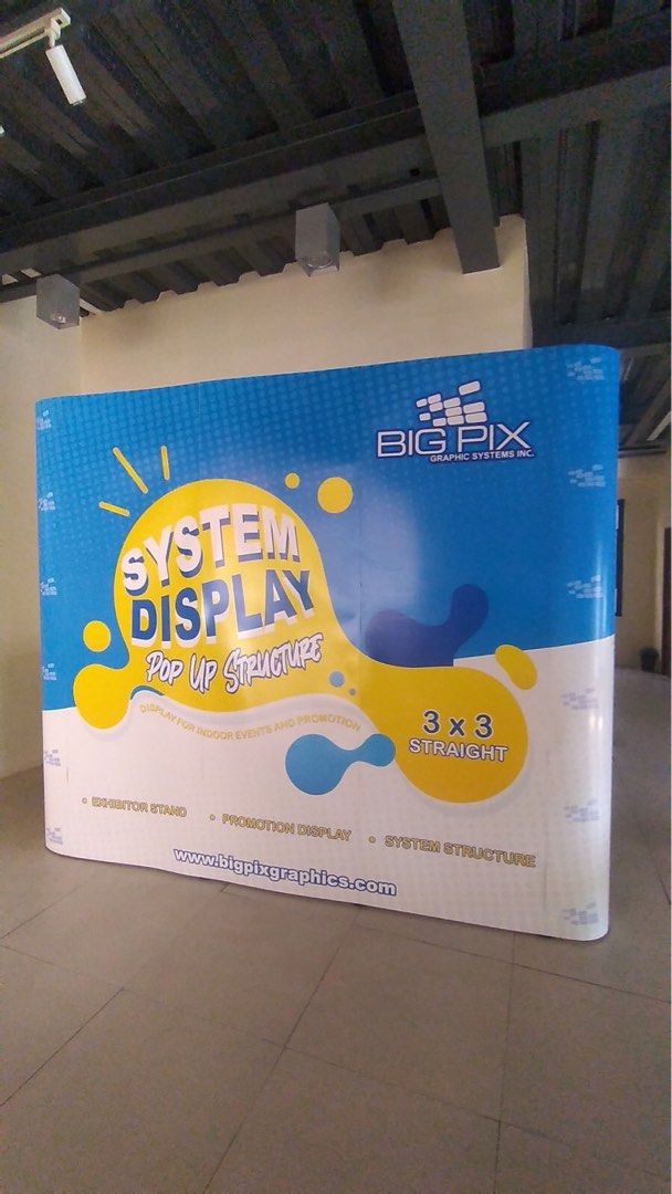 POP UP- STRUCTURE DISPLAY SYSTEM / WALL BACKDROP PANEL (Category: Wall Decor) located in Manila. Submitted by franciscojof (Listing ID 1315826115, Image 1). Description: July 22,2024 From my Company IC/ BP: SELLING: CURVE POP-UP /. POP UP- STRUCTURE DISPLAY SYSTEM We also do LARGE FORMAT GRAPHICS / PHOTOPRINTING. See attached: Please advise your company details for my proposal and order taking. Your Business Supplier-Consultant.