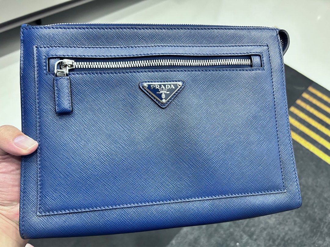 Prada saffiano men's clutch bag deals