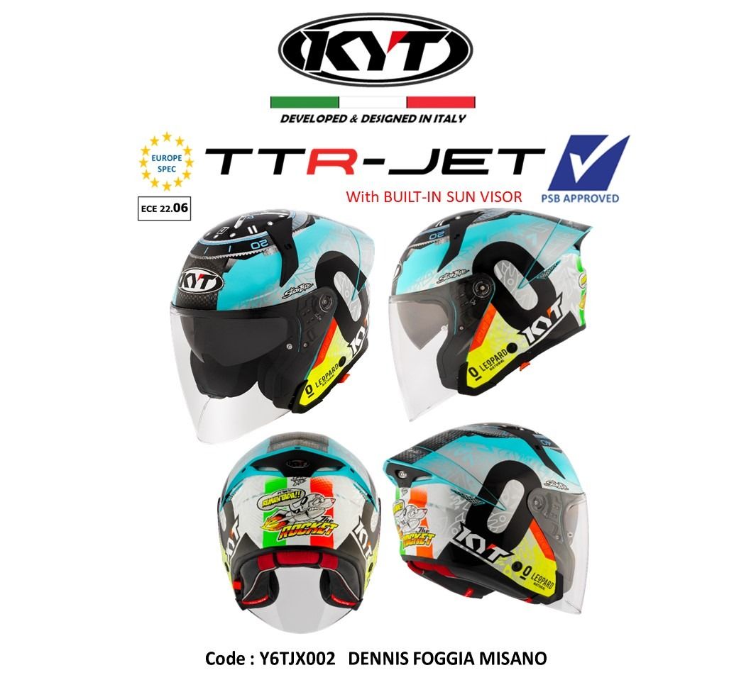 PSB Approved KYT TTR JET Open face helmet with sun visor TT-R (Category: Motorcycle Apparel) located in Singapore. Submitted by littlebike (Listing ID 1315873172, Image 2). Description: Store Purchase/ Free Delivery PSB APPROVED Dual Visor - Sun Visor If not sure which you want, come down shop. Displays available for all sizes and designs to view and try. We have a selection of over 200+ PSB Approved helmets.