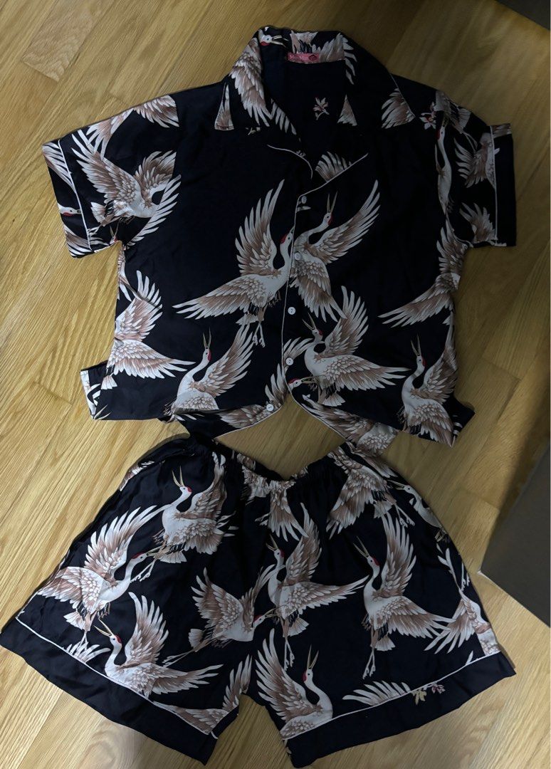 pyjamas set (Category: New Undergarments & Loungewear) located in Singapore. Submitted by addme (Listing ID 1315838385, Image 3). Description: Pyjamas set, silky material , soft n comfortable Top chest PTP est 52cm Top length est 66cm Shorts length est 39cm Width elastic band.
