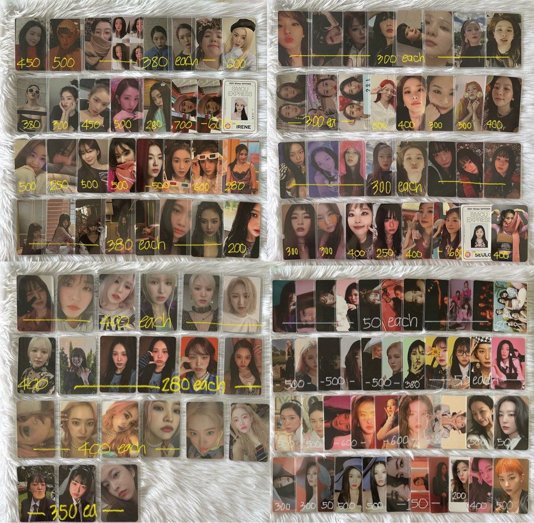 Red velvet Photocard (Category: K-Wave Merchandise) located in Davao. Submitted by xrookiecartx (Listing ID 1315795213, Image 1). Description: WTS | PH Red Velvet Photocards *prices on photos * x sensitive buyers — Gcash/bank transfer — jnt Onhand irene seulgi wendy joy yeri pc pob ar ticket cashbee smcu suwon epoxy tprv sg monster day 1 queendom rookie summer monster birthday bad boy finale pab chill kill psycho.